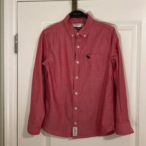 Abercrombie Kids Boys Red Button Down Oxford Shirt size 9/10